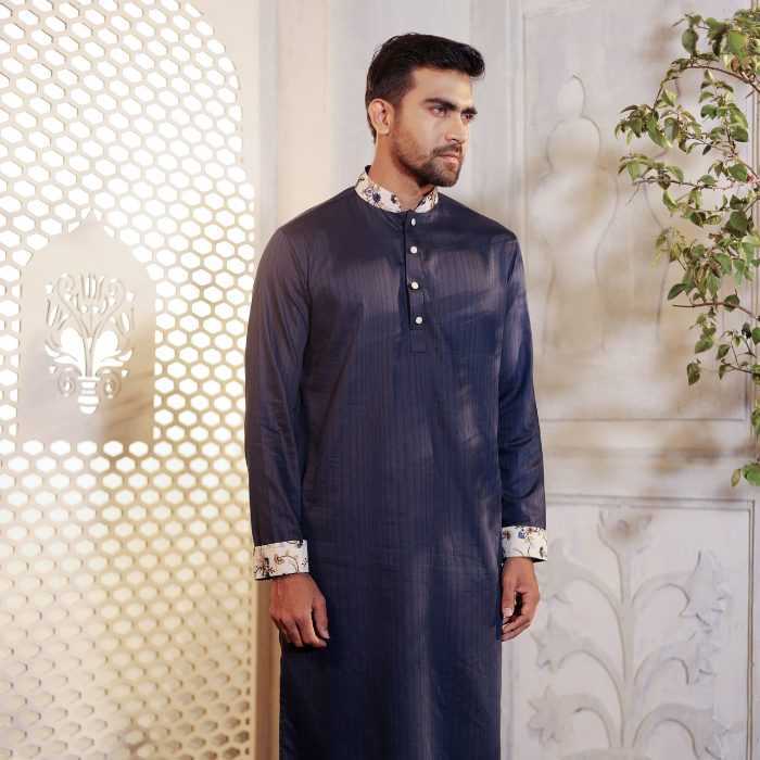 Navy Blue Color Panjabi