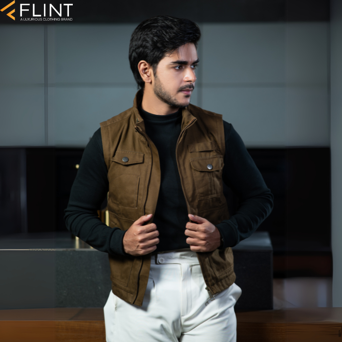 Short Jacket Sleeveless (Coffee)