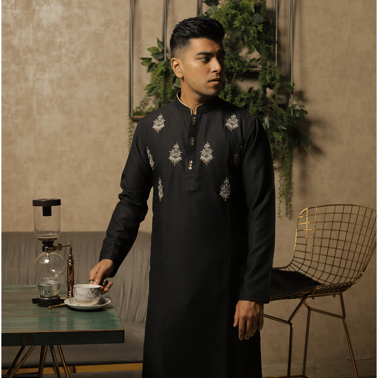 Black Zardosi Panjabi