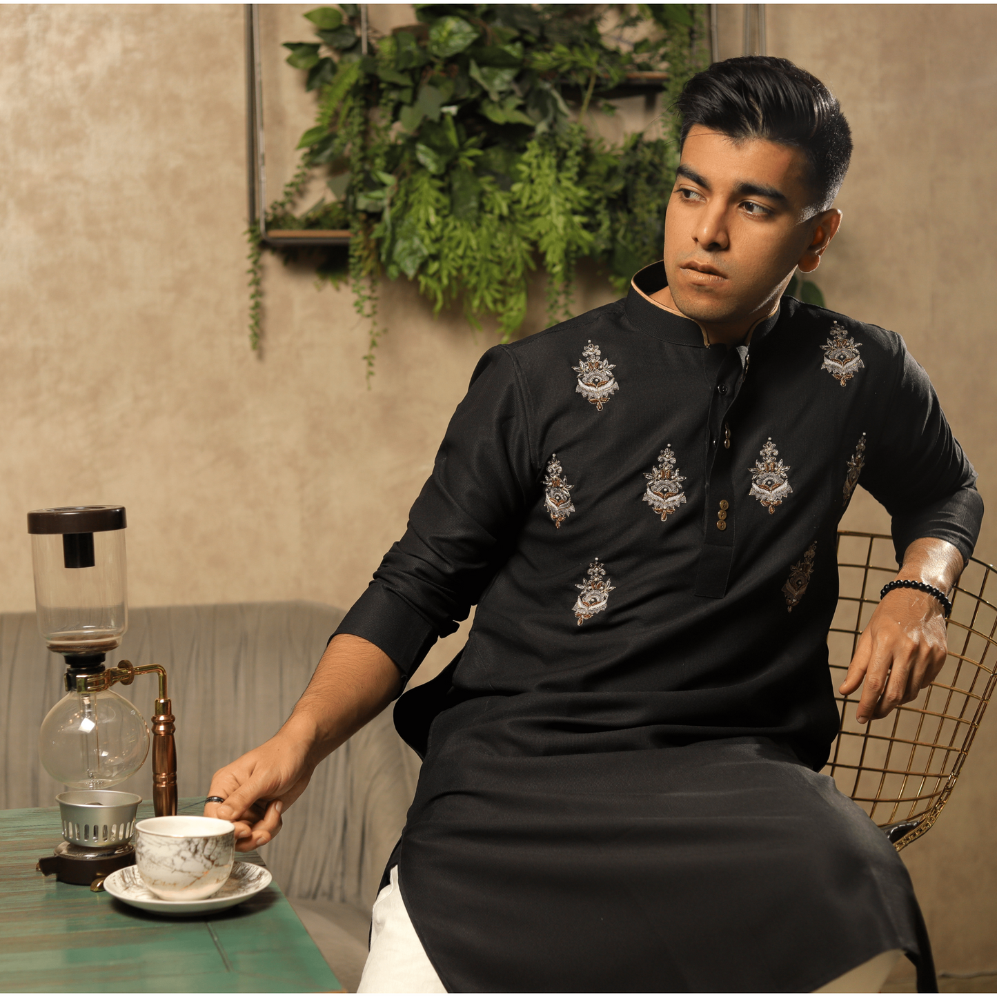 Black Zardosi Panjabi