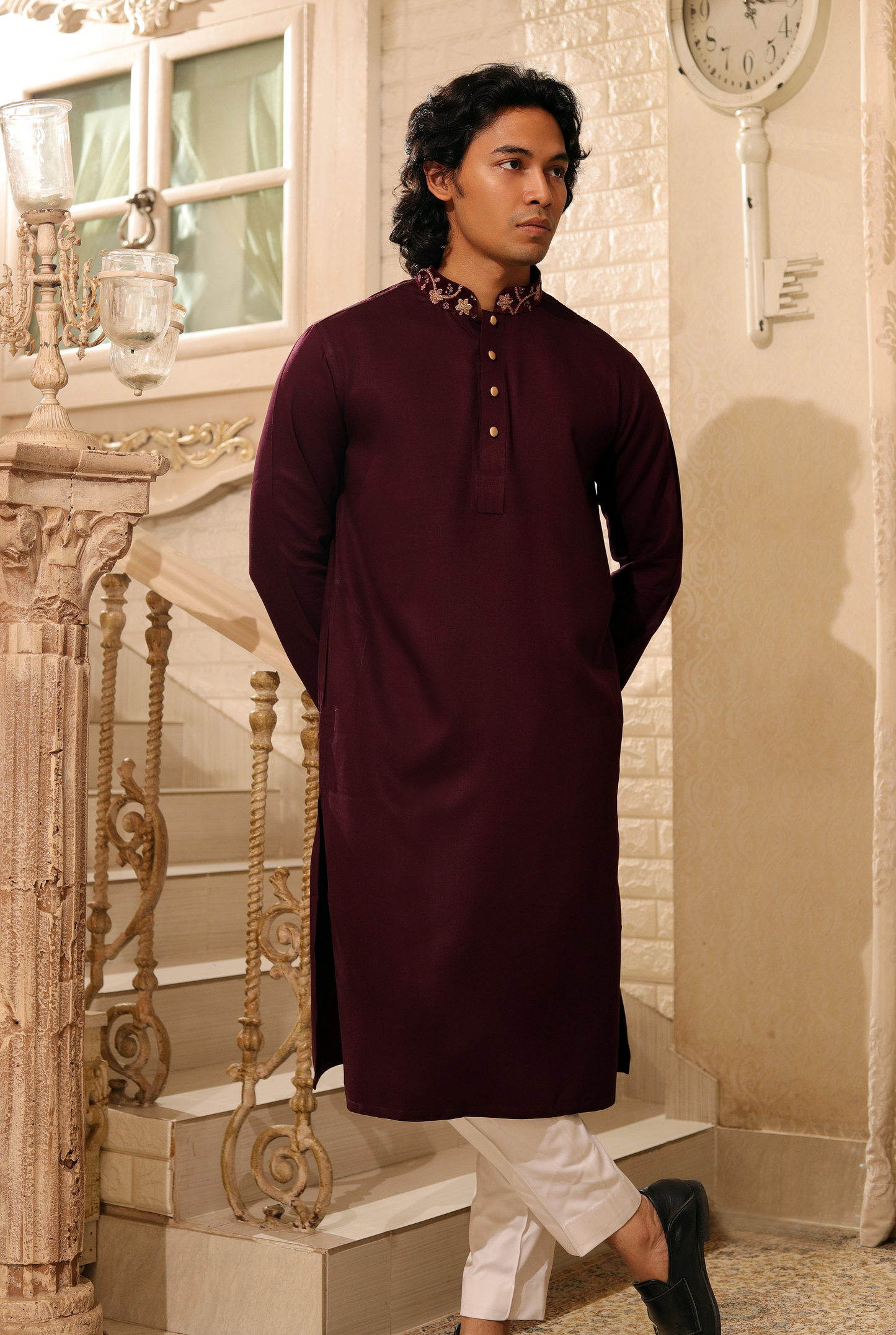Burgundy Panjabi