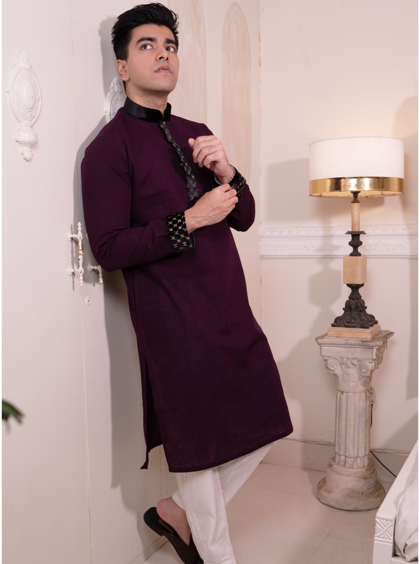 Burgundy Panjabi