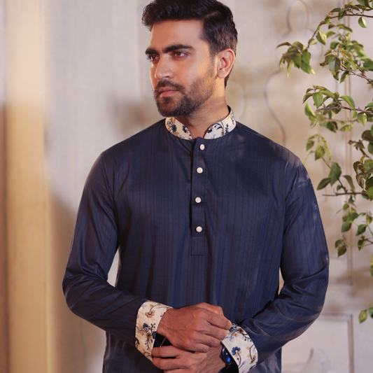 Navy Blue Color Panjabi