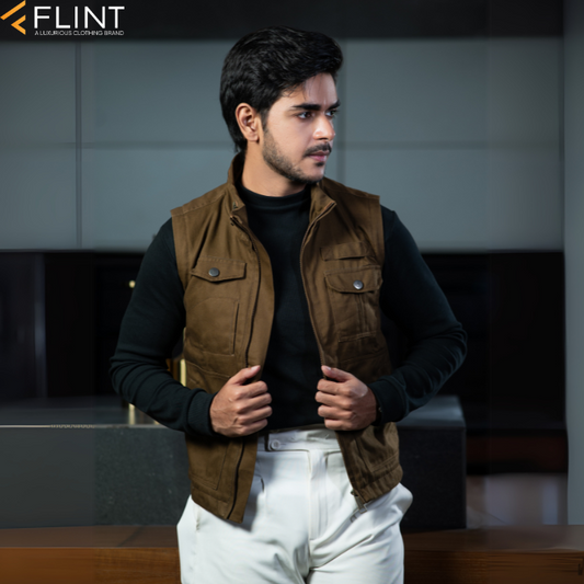 Short Jacket Sleeveless (Coffee)