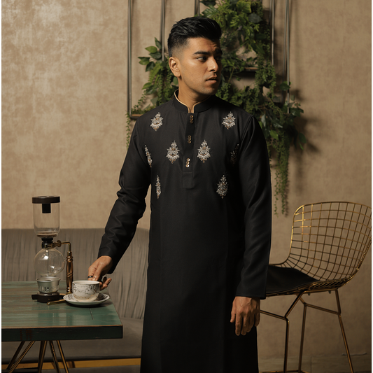 Black Zardosi Panjabi