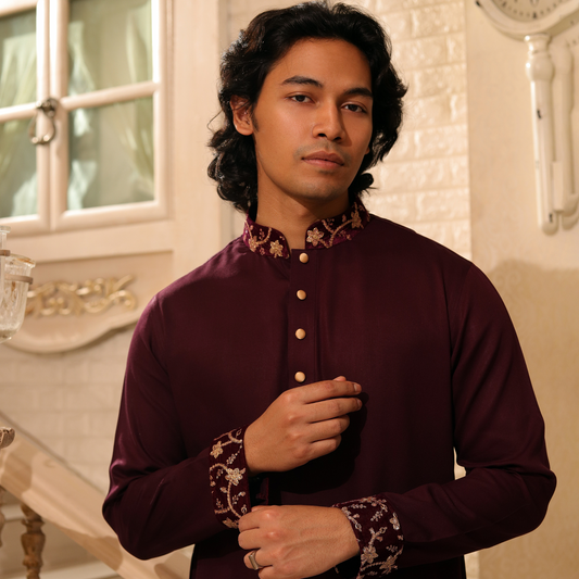Burgundy Panjabi